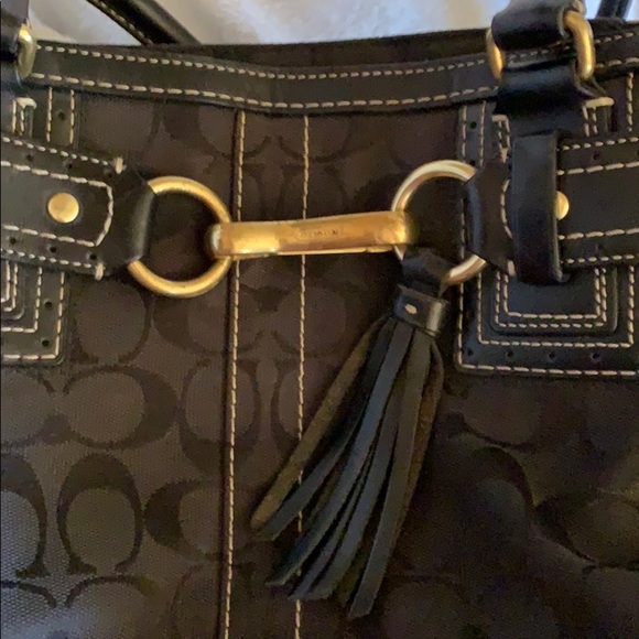 Black Signature “C” Fabric & Leather Coach Satchel - Picture 3 of 16
